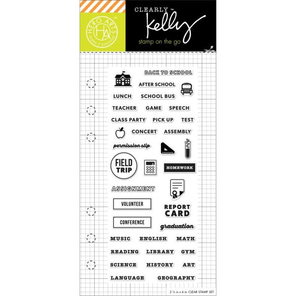 Hero Arts Kelly Purkey Clear Acrylic Stamp Set - School Planner