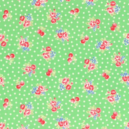 Lecien Flower Sugar - Cherry Polka Dot Rose Green