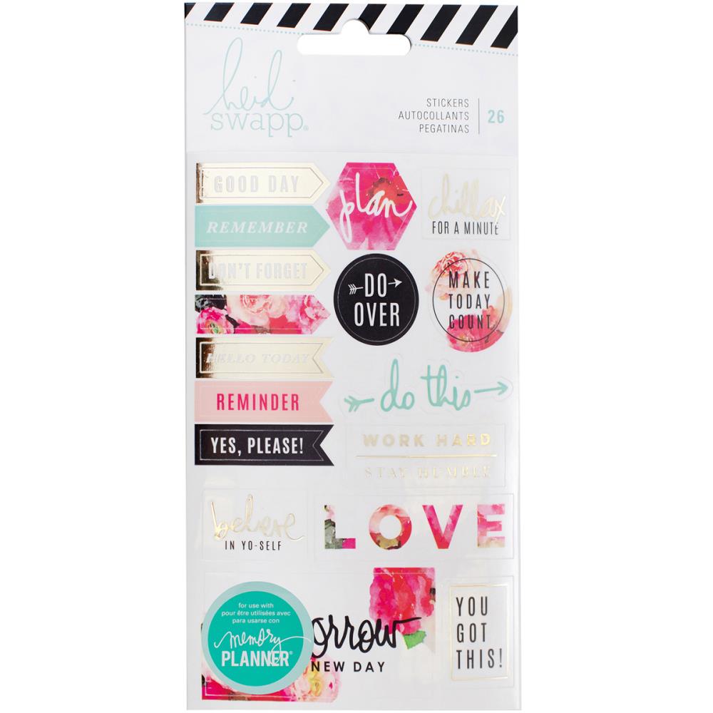 Heidi Swapp Memory Planner Clear Floral Stickers