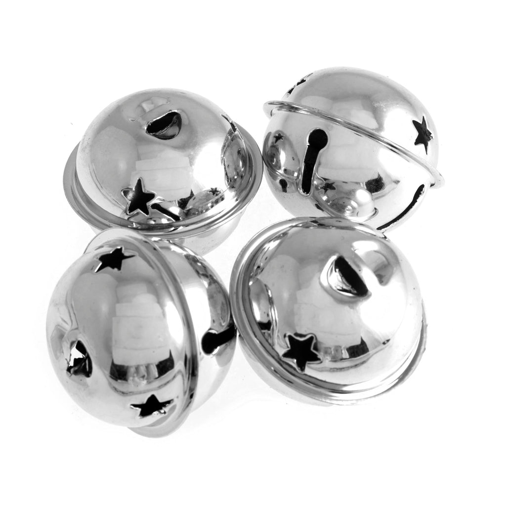Silver Jingle Star Bells - Pack of 4