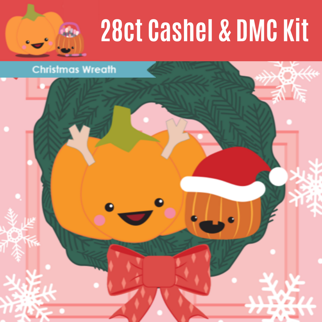 KIT - Christmas Wreath Club - 28ct Cashel & Threads