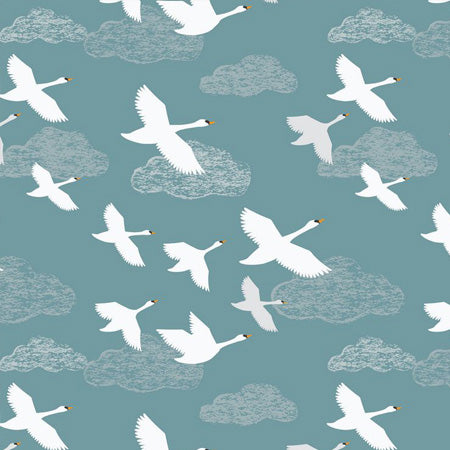 Down By The River - Lewis & Irene - Swan in Flight Teal