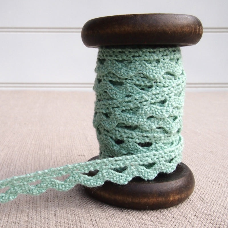 Sage Green Scalloped Crochet Lace Trim