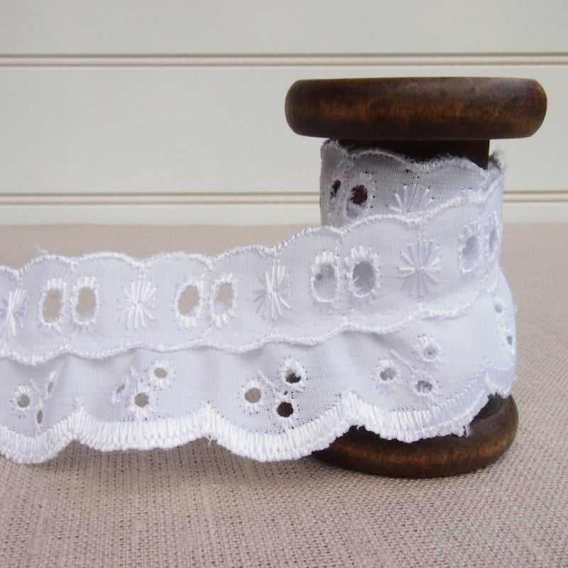 White Broderie Lace Frill