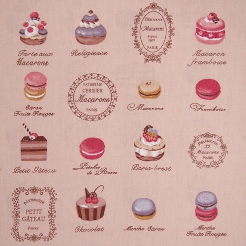 Tan French Patisserie Fabric