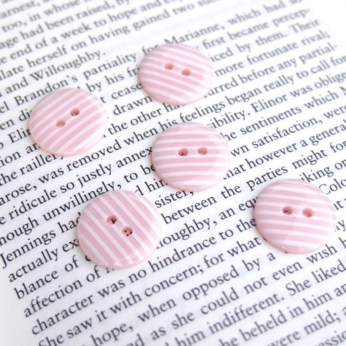 Baby Pink Stripe Buttons