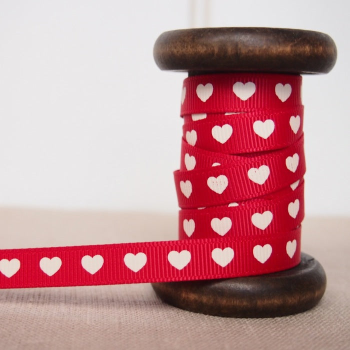 Love Heart Grosgrain Ribbon - 9mm