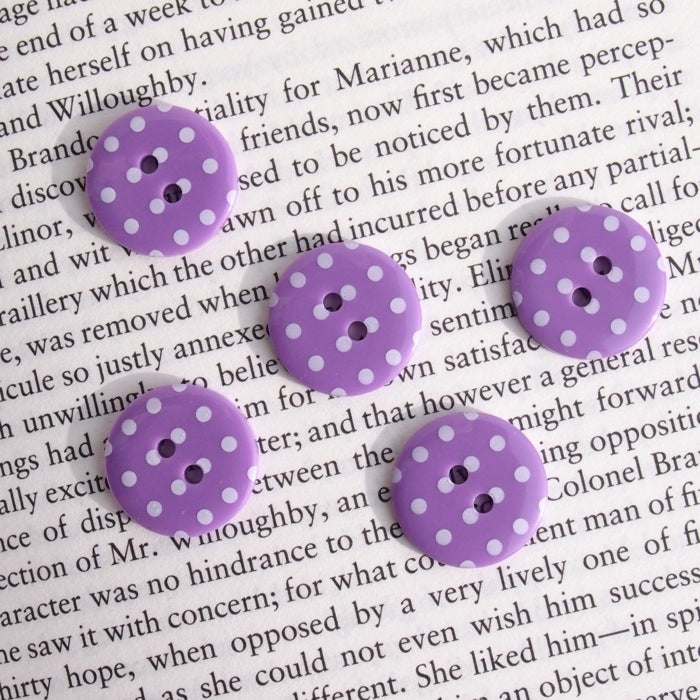 Purple Polka Dot Buttons