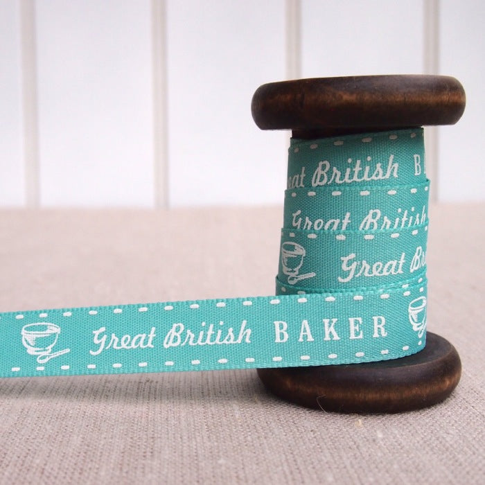 Great British Baker Ribbon - 15mm - Duck Egg