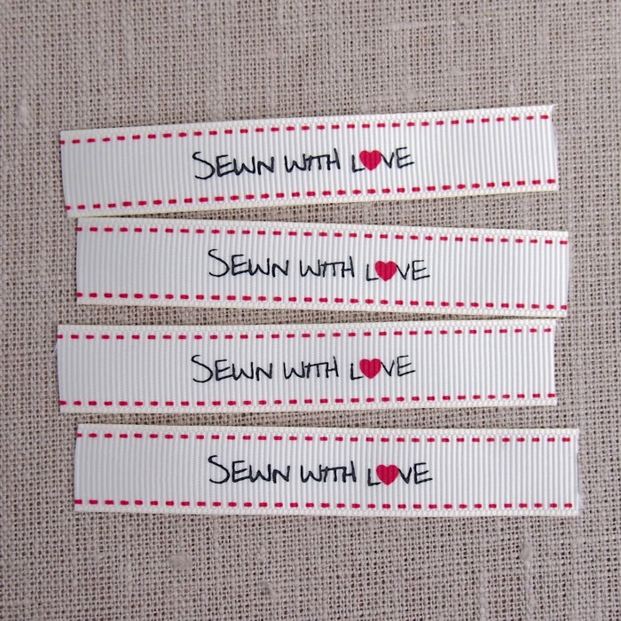 Sewn with Love Grosgrain Labels - 16mm