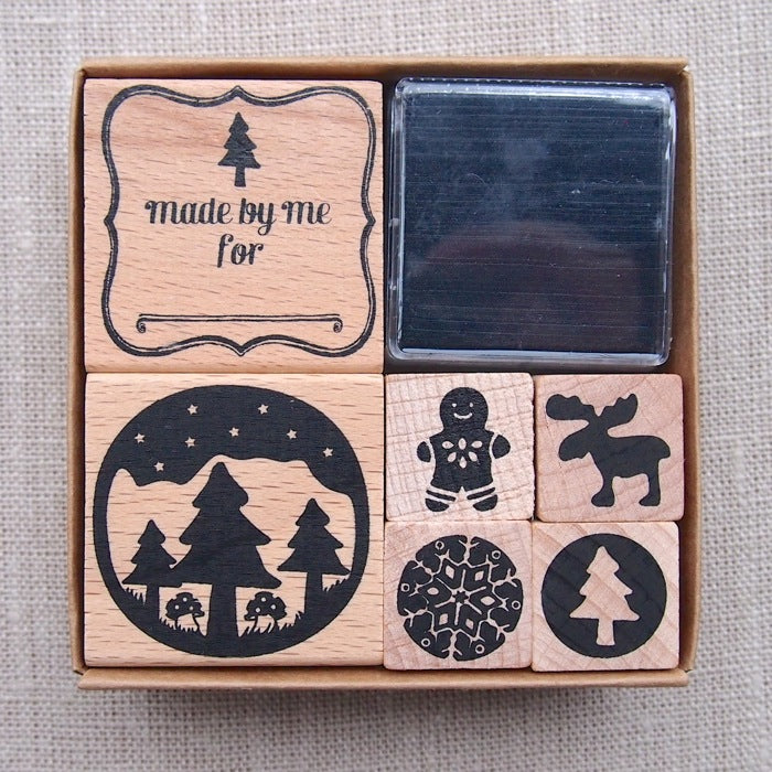 Country Christmas Wooden Stamp Set