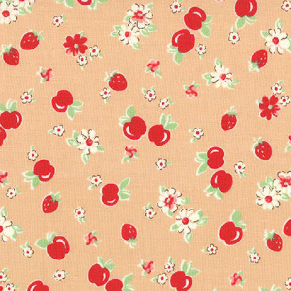 Lecien Retro 30s 2016 - Peach Strawberries & Apples