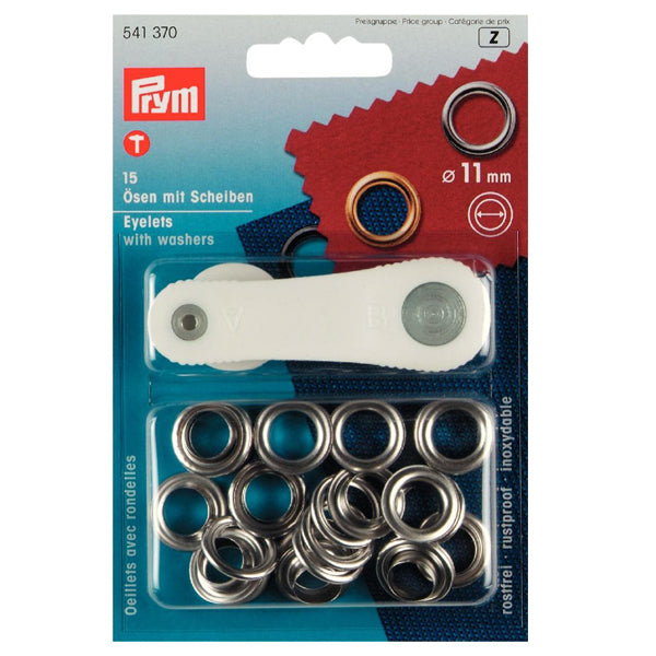 Silver Eyelets with Washers - 11mm