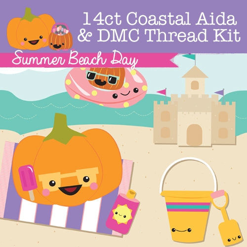 KIT - Summer Beach Day - 14ct Aida & Threads