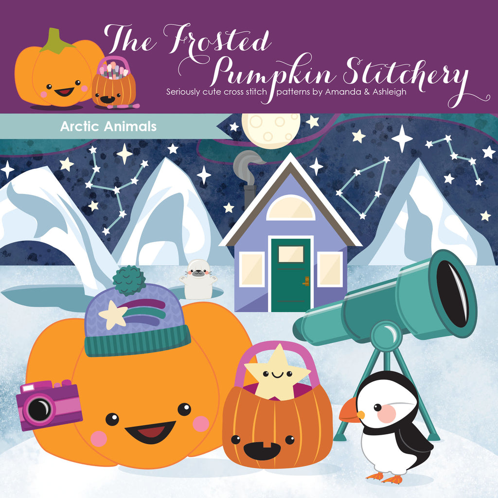 Frosted Pumpkin Stitchery Kits - Arctic Animals