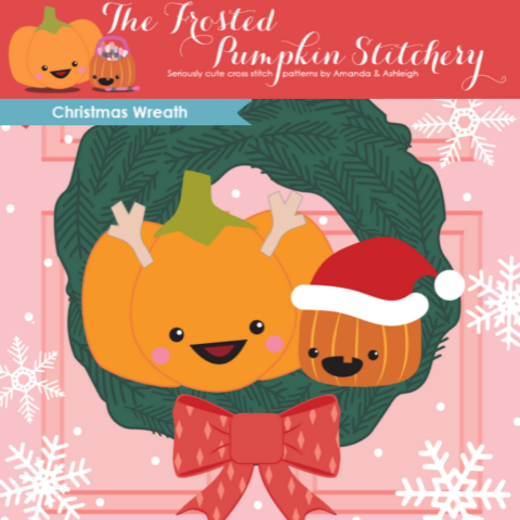 Frosted Pumpkin Stitchery Kits - Christmas Wreath Club