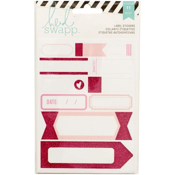 Heidi Swapp Label Stickers - Pink