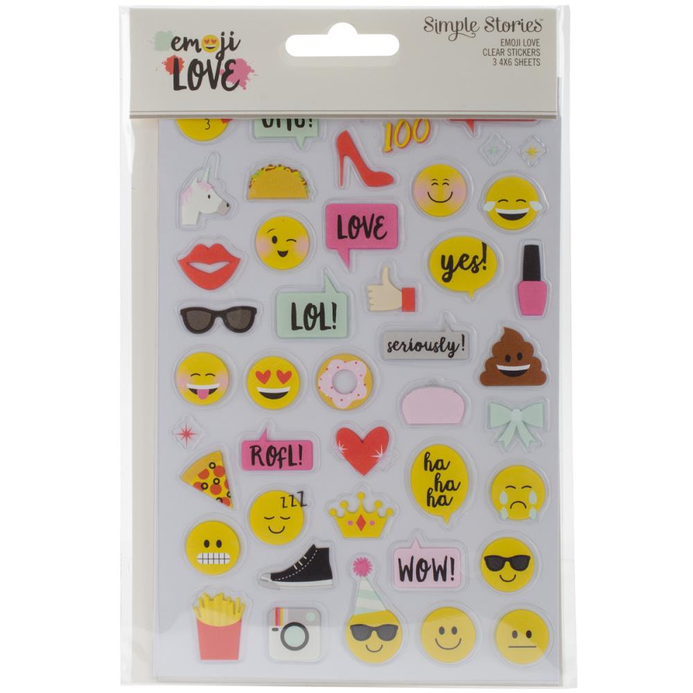 Simple Stories - Emoji Love Clear Stickers