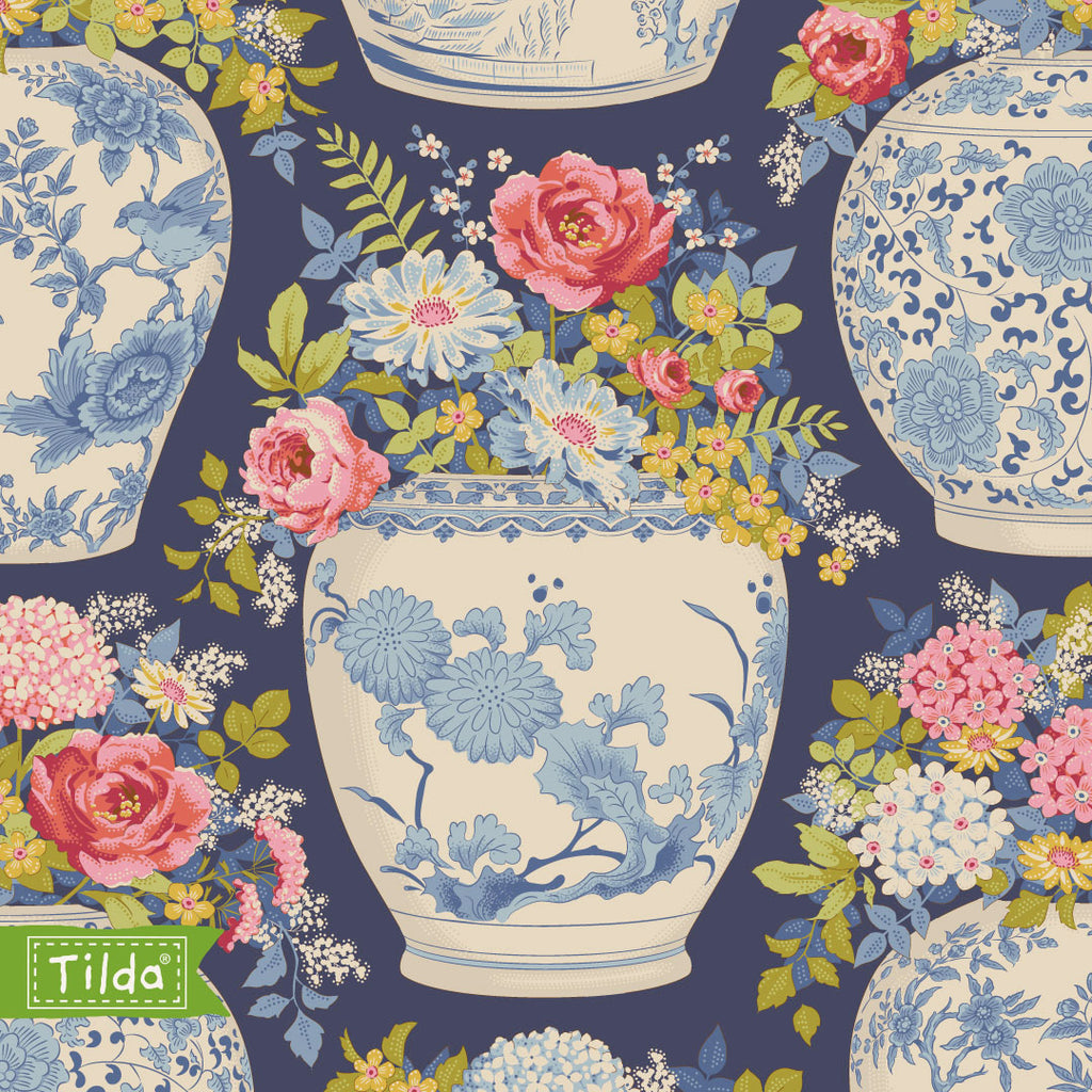 Tilda - Chic Escape - Flowervase Navy Blue