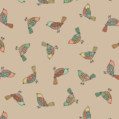 Doodle Days - Makower - Birds Hessian