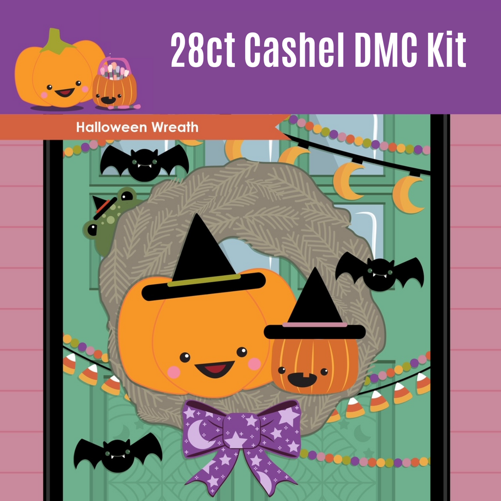 KIT - Halloween Wreath - 28ct Cashel & Threads