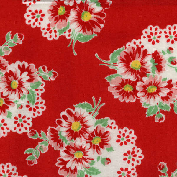 Lecien Old New 30's - Red Doily Flower
