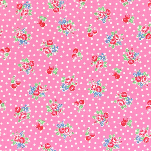 Lecien Flower Sugar - Cherry Polka Dot Rose Pink