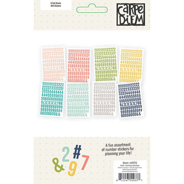 Carpe Diem Posh - Number Stickers