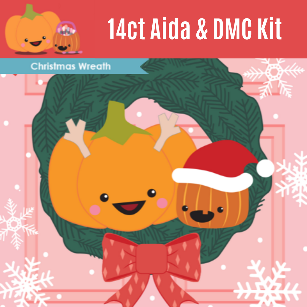 KIT - Christmas Wreath Club - 14ct Aida & Threads