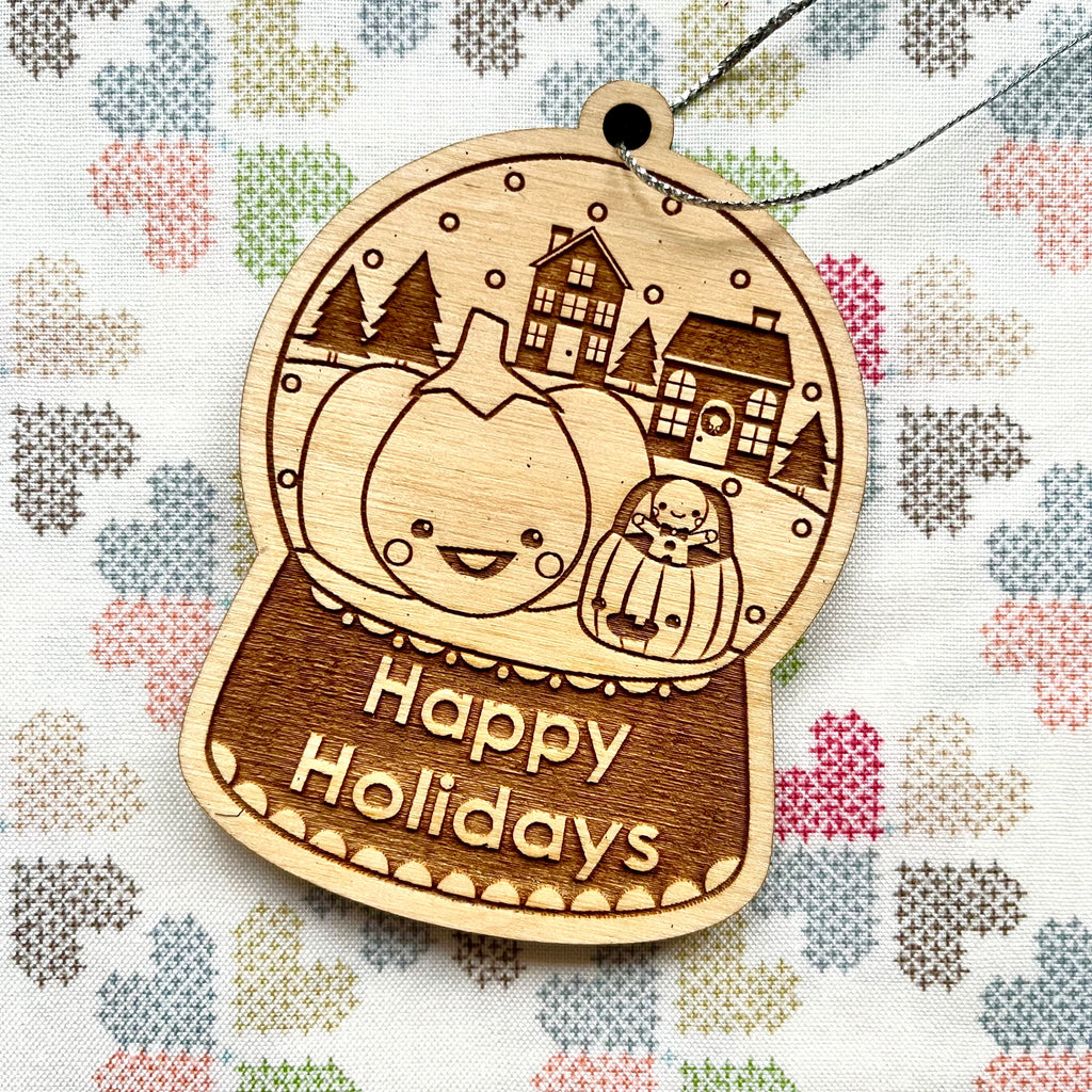 Happy Holidays Snow Globe Ornament