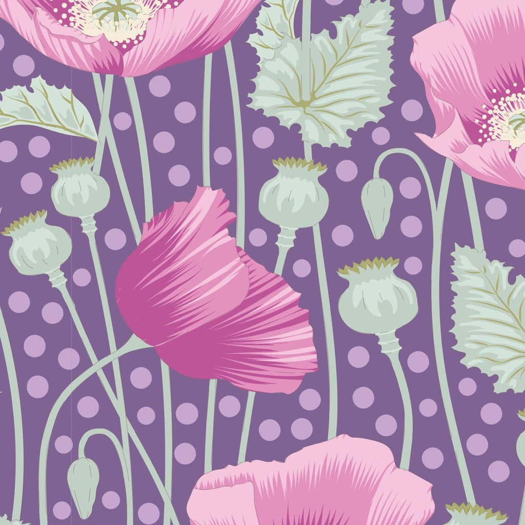 Tilda - Gardenlife - Poppies Lilac - BOLT END