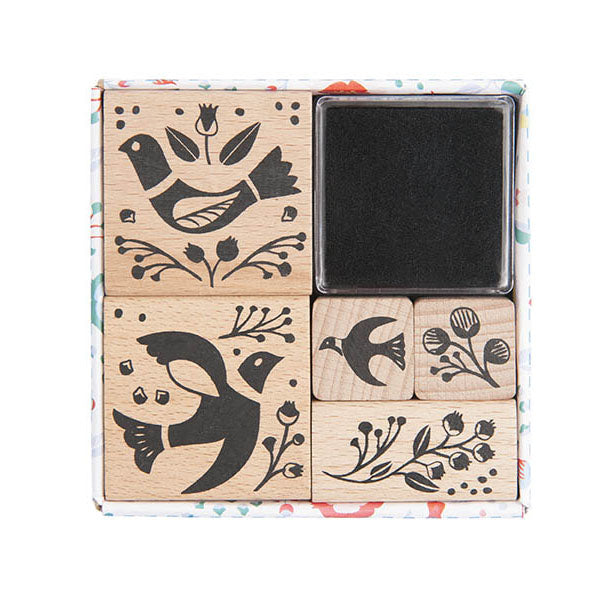 Birdie Wooden Stamp Set