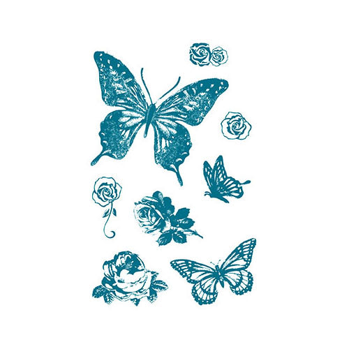 Butterfly and Roses Acrylic Stamp Set