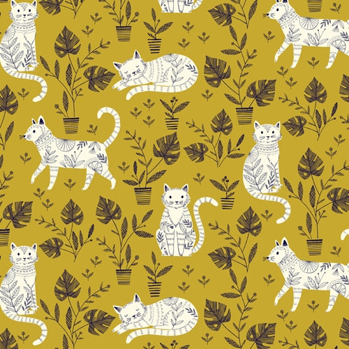 Cool for Cats - Dashwood Studio - Cats on Mustard