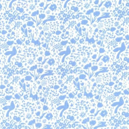 Sommer Blue Shadow Garden Double Gauze - By the Half Metre