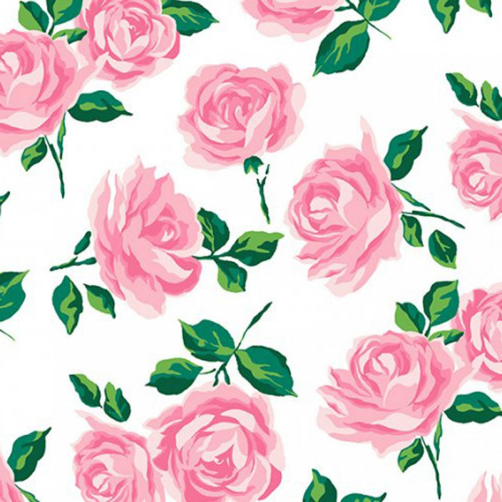 Pink Rose Garden Embrace Double Gauze - By the Half Metre