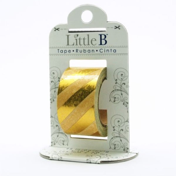 Little B 25mm Foiled Tape - Gold Stripe