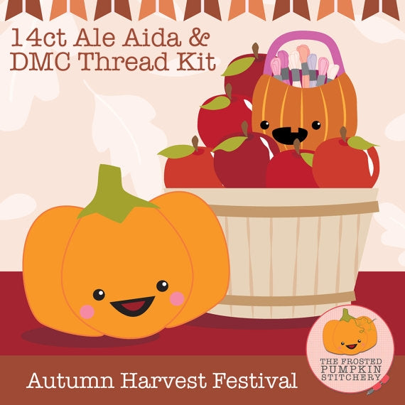 KIT - Autumn Harvest Festival - 14ct Aida & Threads