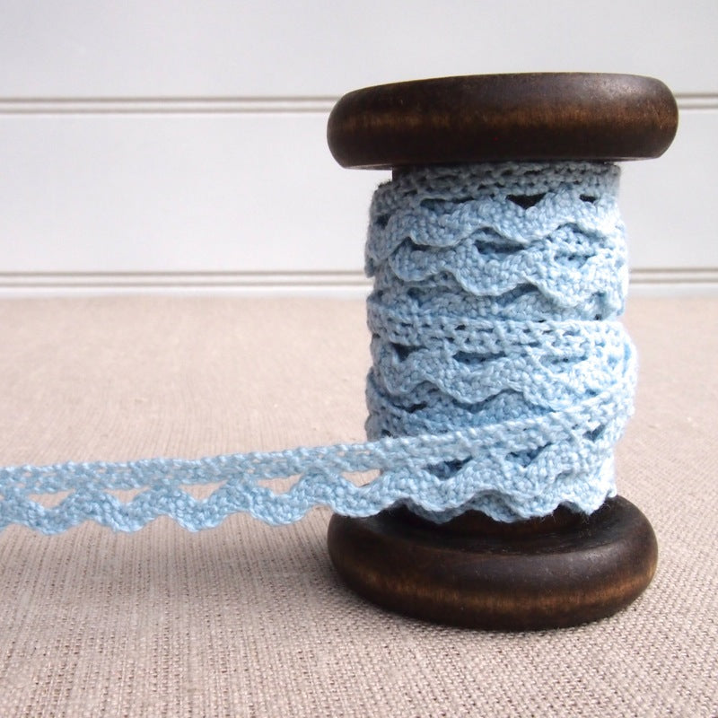 Blue Scalloped Crochet Lace Trim