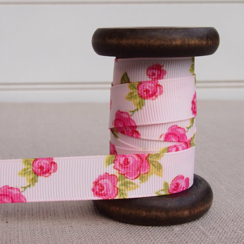 Pink Rose Grosgrain Ribbon - 16mm