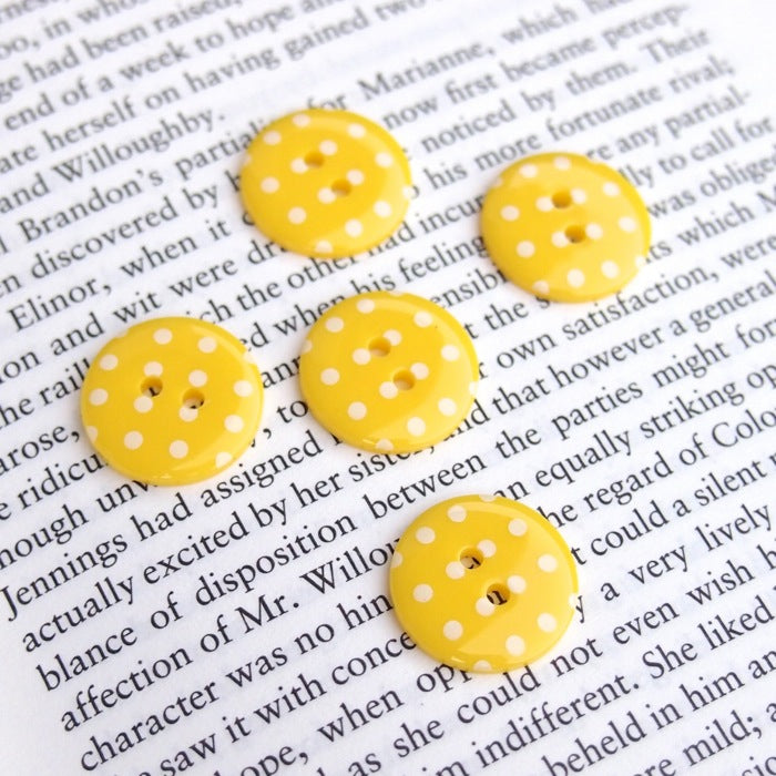 Yellow Polka Dot Buttons