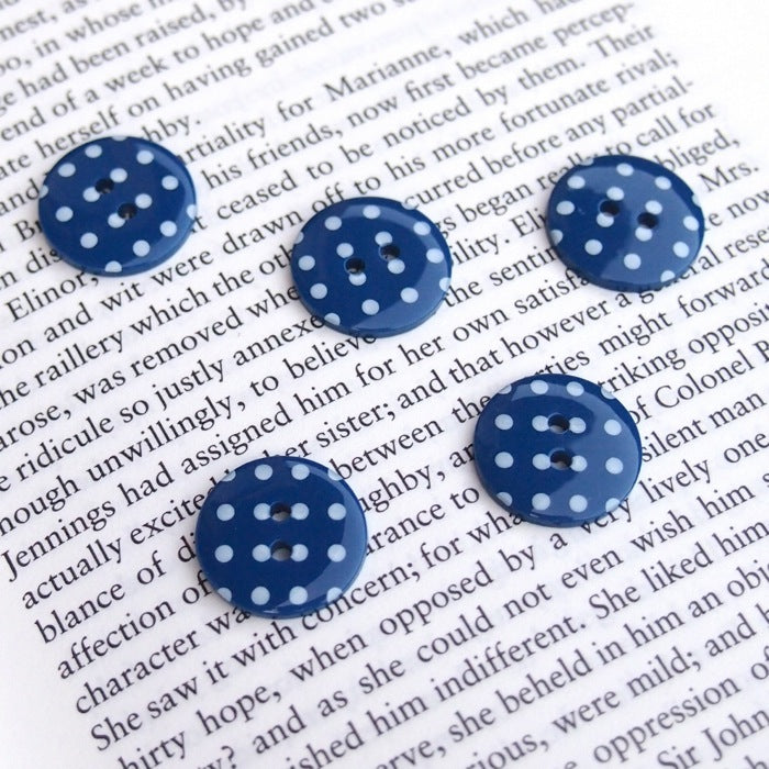 Navy Polka Dot Buttons