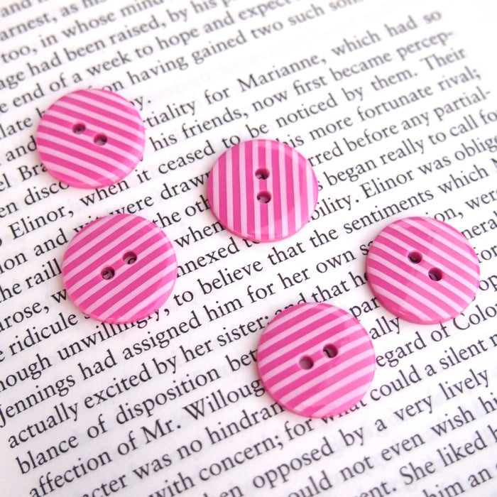 Pink Stripe Buttons