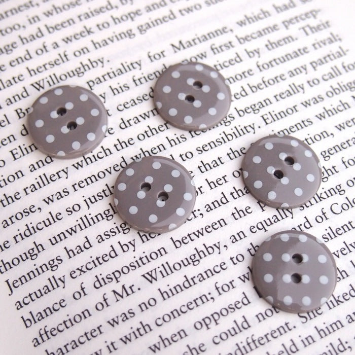 Grey Polka Dot Buttons