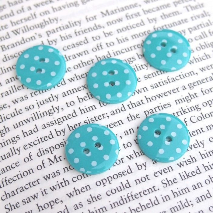 Turquoise Polka Dot Buttons