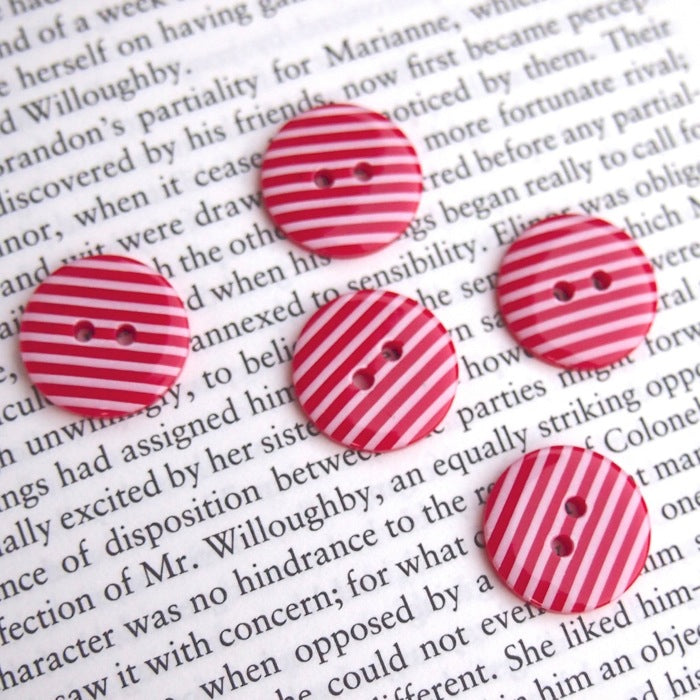 Red Stripe Buttons