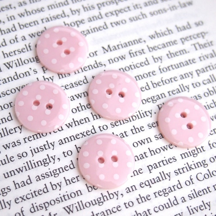 Baby Pink Polka Dot Buttons