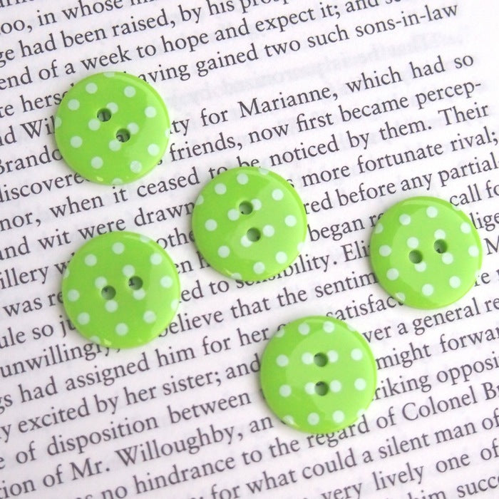 Green Polka Dot Buttons