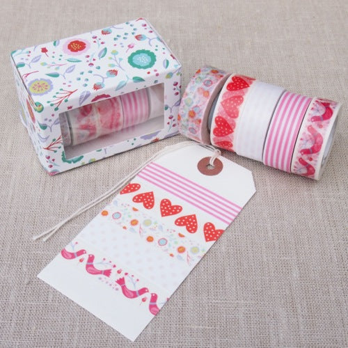 Romantic Flowers Washi Tape Set - Pinks