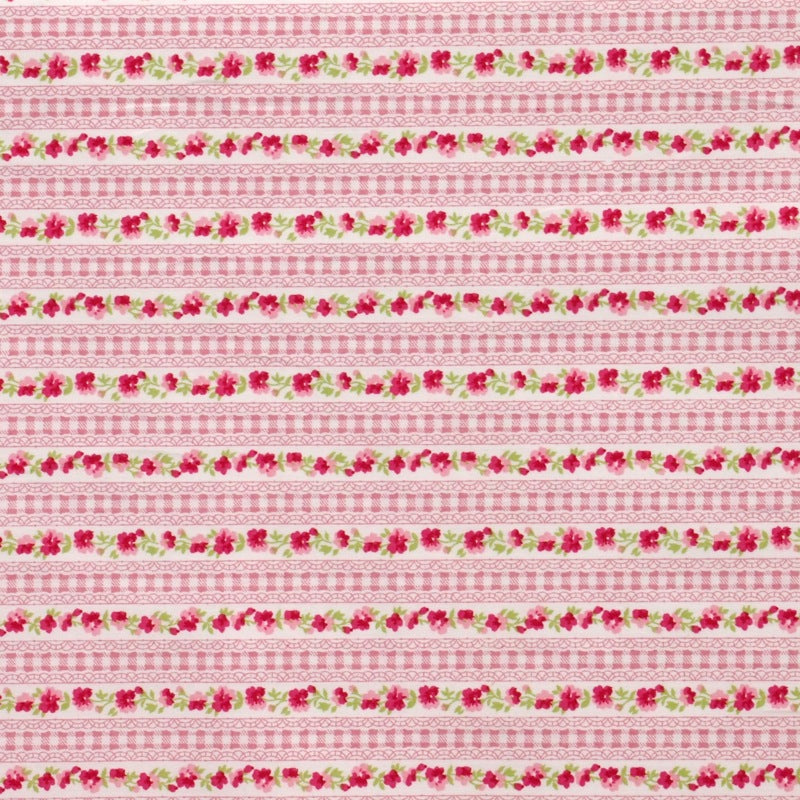 Pink Gingham Lace Stripe